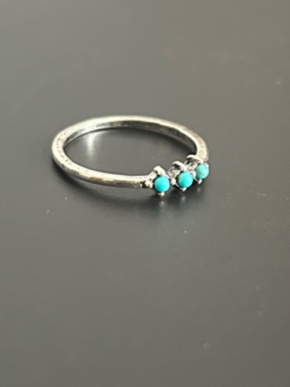 NWOT Silver and Turquoise Color Stackable Ring Set - Picture 5 of 5